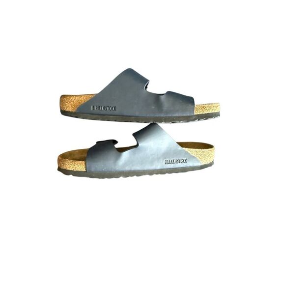 Birkenstock Mens Navy Blue Arizona Birko-Flor Casual Slip On Slide Sandals Sz 8